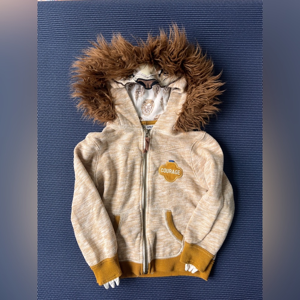 Wizard of Oz Lion Hoodie with Faux Fur Trim